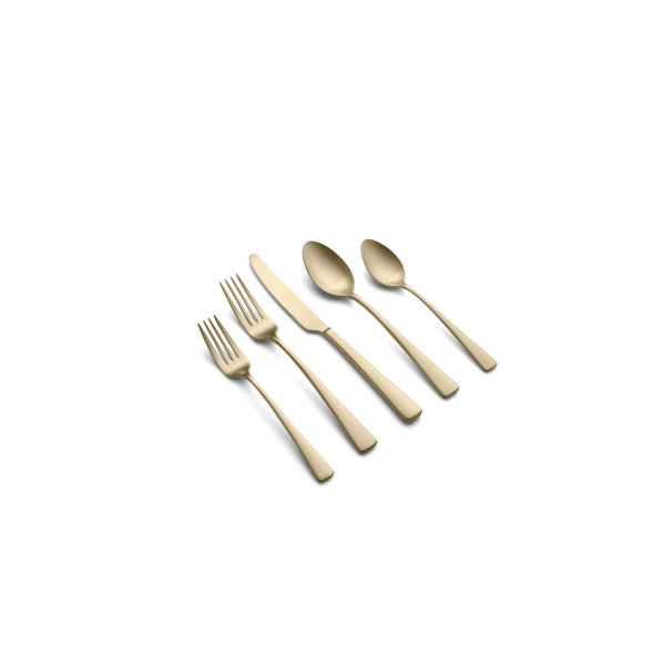 Lot of 4 Skandia Flatware Set 5 Piece Mirabella Satin Copper Titanium New