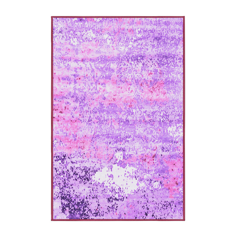 Washable Abstract Indoor Rug, Rectangle 7' x 9'
