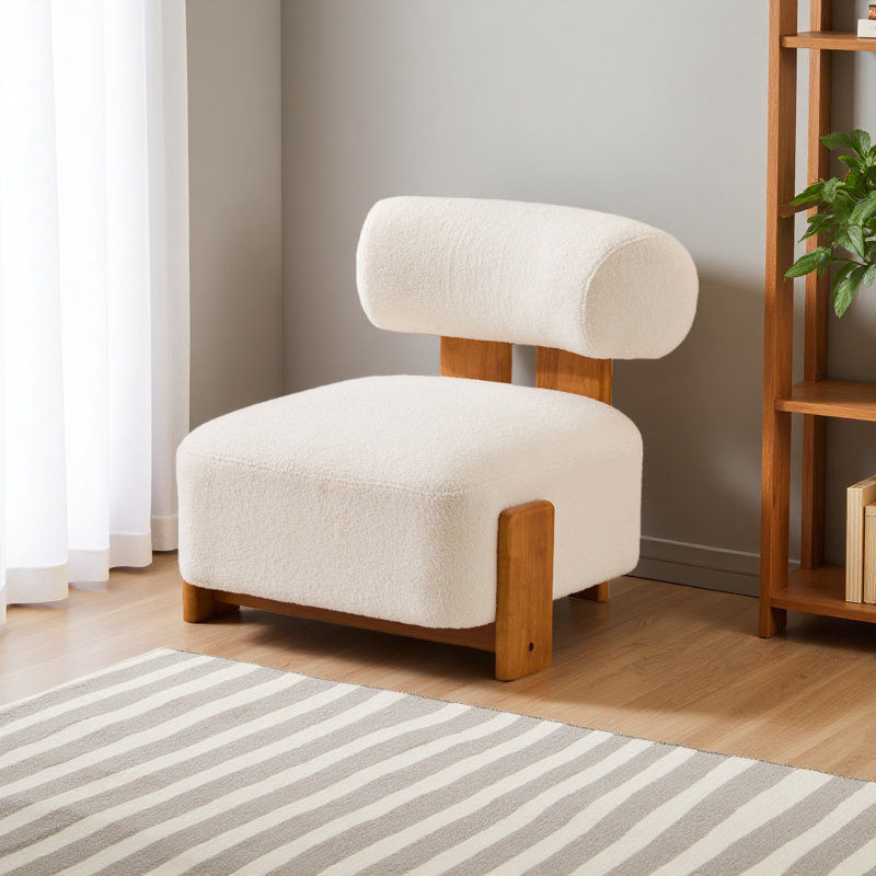 Chaise d'appoint Rheia Mid-Century, Beige