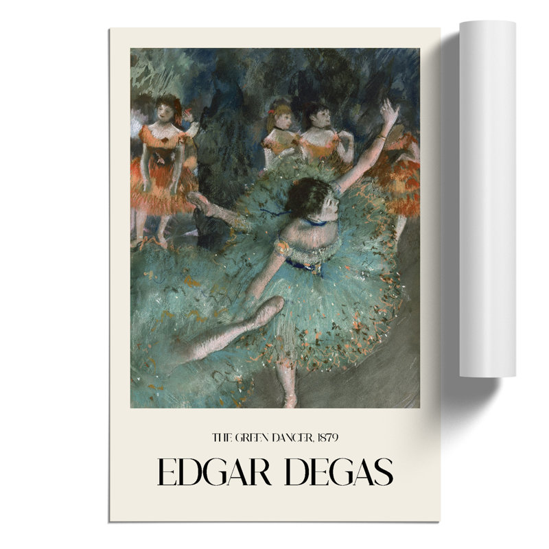 Green Ballet Ballerina Dancers Print by Edgar Degas - Frameless Print, 30cm H x 21cm W x 0.1cm D
