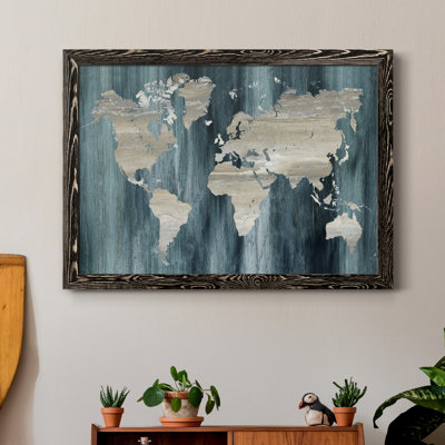 " Navy World Map " Print