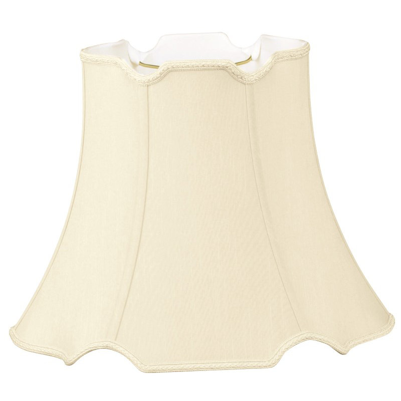 Abat-jour cloche en soie / shantung (araignée), Beige, H 13,25 po x l 18 po x P 18 po