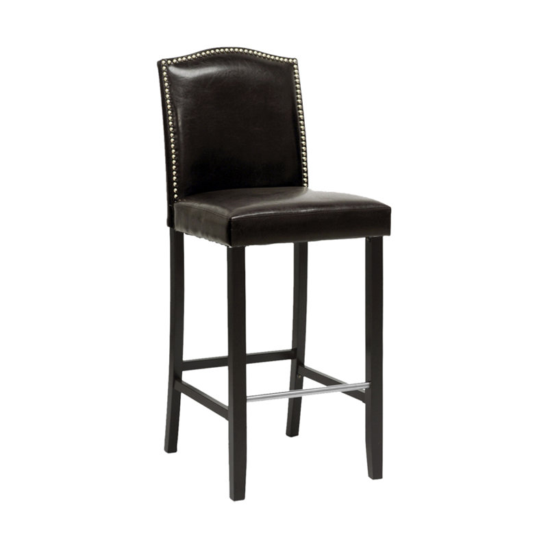 Annalaya Upholstered Counter Stool with Solid Wood Frame, Black
