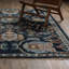 Tapis traditionnel bleu marine / multicolore Gowen