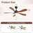 Damecia 52'' Modern Ceiling Fan with LED Light and Remote Control-123175726