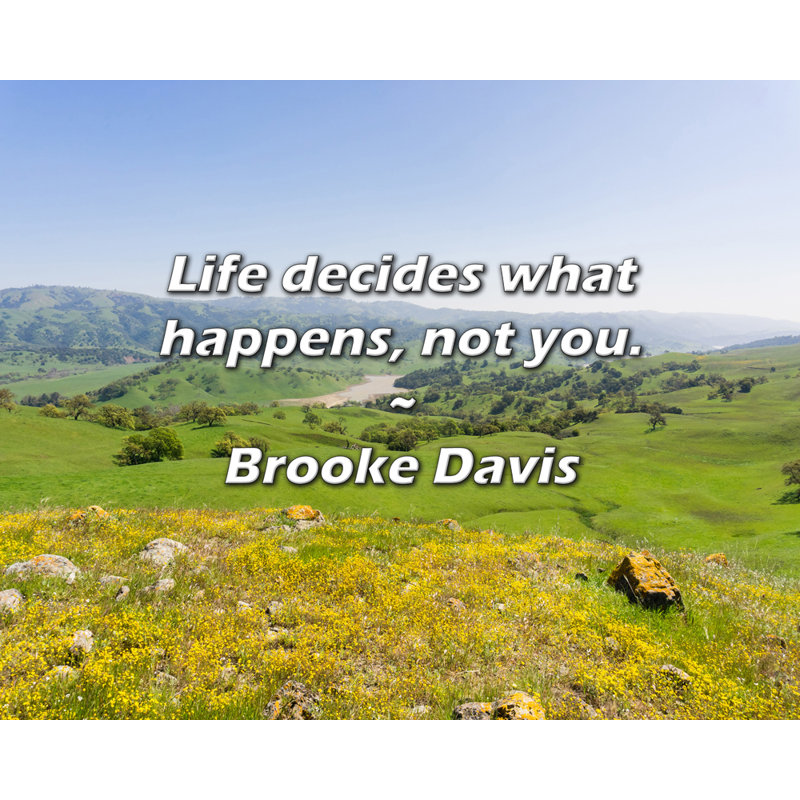 Citation de Brooke Davis: La vie décide de ce qui se passe, pas vous., H 20 po x l 24 po