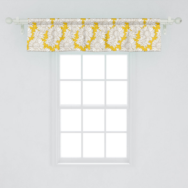 Cantonnière Ambesonne jaune et blanc lot de 2 camomille jaune et blanc, L 42 po x L 18 po
