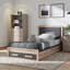 Lit plateforme avec rangement en chêne gris Gracie, H 36,34 po x l 41,42 po x L 77,8 po