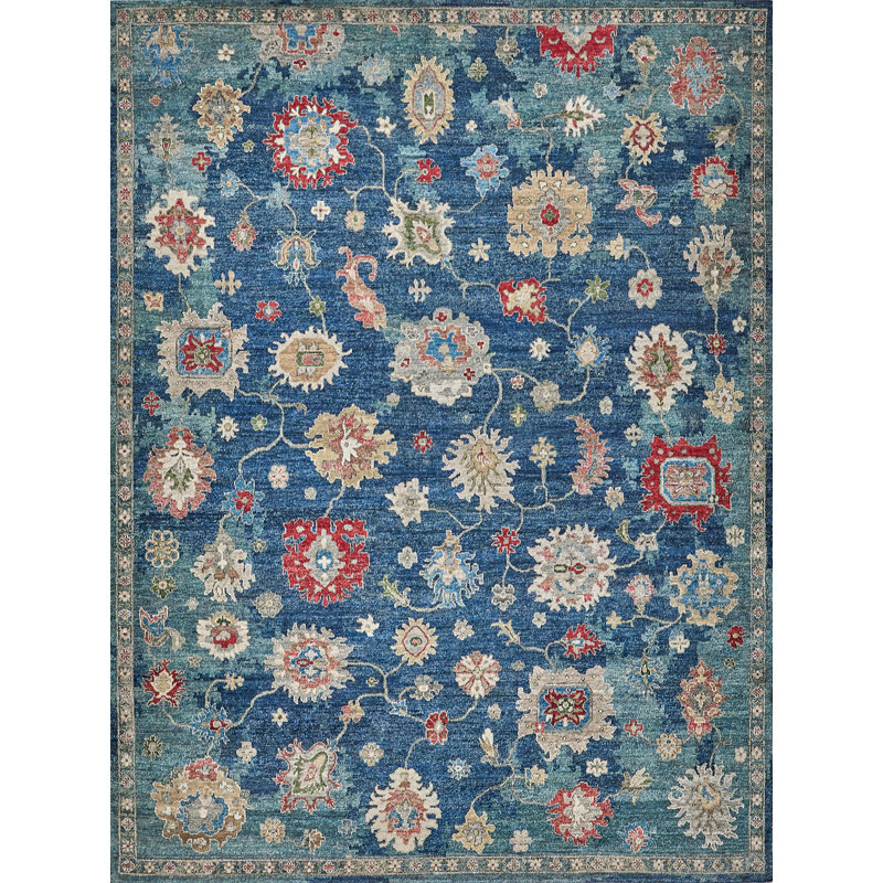 Oxford hand-knotted Ghazni Wool Blue Area Rug, 8'X10'