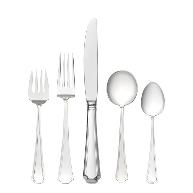 Ensemble de couverts en argent sterling 5 pièces Fairfax, service pour 1 personne