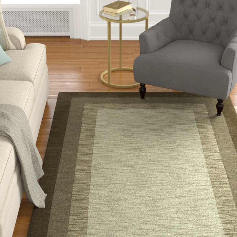 Tapis brun / brun clair en laine touffeté à la main Keifer, Rectangle 3 pi 6 po x 5 pi 6 po