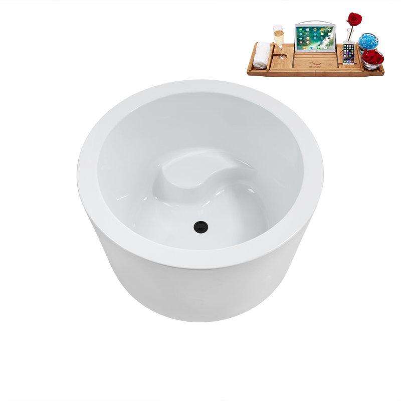 41.1'' x 41.1'' Soaking Acrylic Bathtub, Matte Black