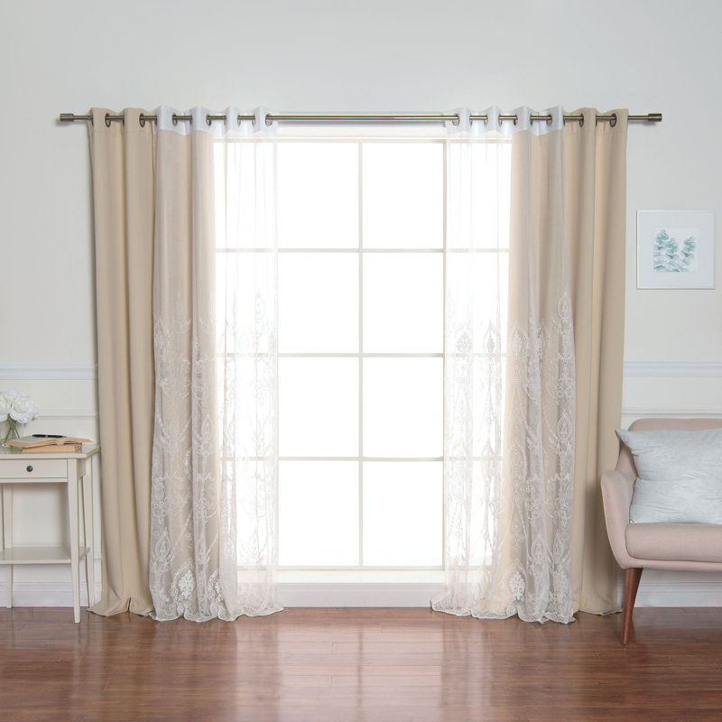 Portishead Room Darkening Curtain, 52" W x 84" L, Beige