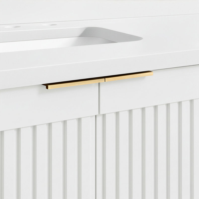 Through Lines 48" Single Bathroom Vanity, White, Single-Hole
