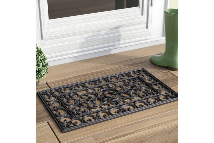 Tangier Floral 30 in. x 18 in. Non-Slip Outdoor Door Mat