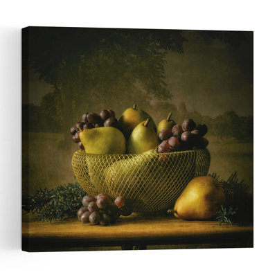 Rustic Fruit Still Life Classic Elegant Rustic Fruit Landscape Wall Art Print by Monique Van Velzen - Wrapped Canvas Print