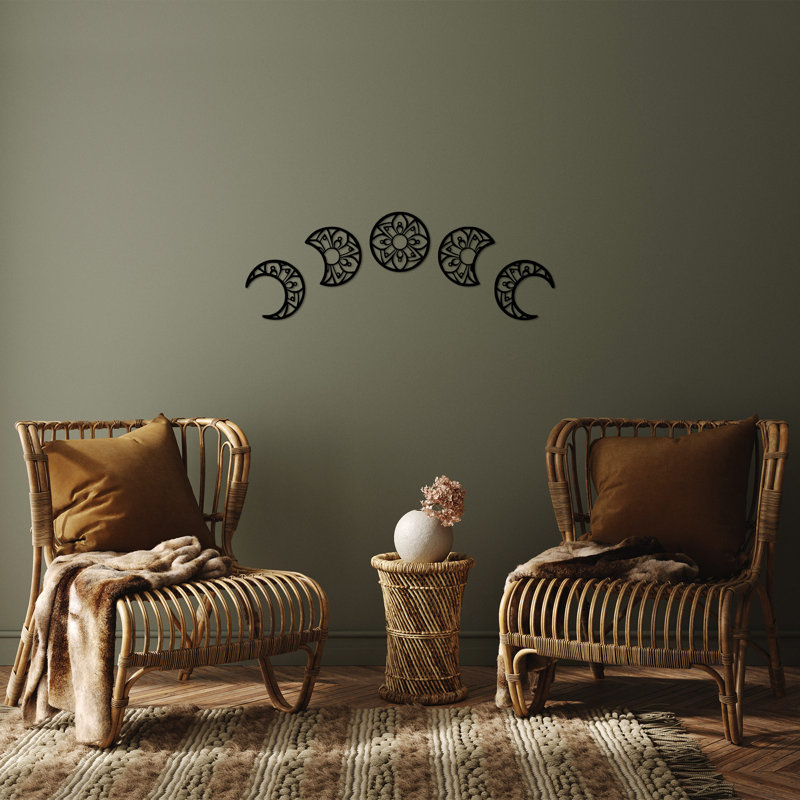 Decorative Metal Wall Accessory Set (3 Pieces), Black, 5.1 x 5.1 inches | 100% Metal Construction, Thickness: 0.06 inches | Stylish Home Decor, Perfect for Living Room, Bedroom & Office Walls