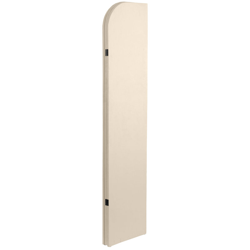 6 Ft. Classic Arch Velvet Room Divider Blue 3 Panel, Cream