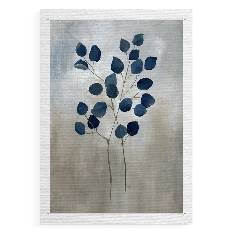 Indigo Foliage II - Impression sur toile seulement - NON CADRE, H 18 po x l 12 po