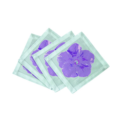 Serviettes de table en satin de coton Hibiscus