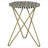 Desmariah Round Bone-and-Black-Resin Inlay Side Table with Hairpin Base, White and Gold