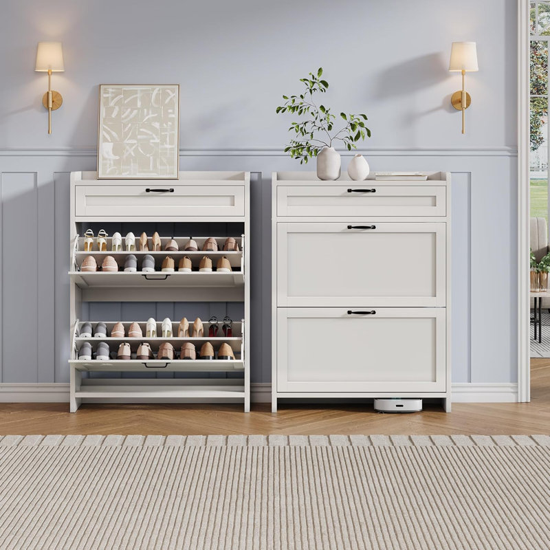 2Drawer Shoe Cabinet, White