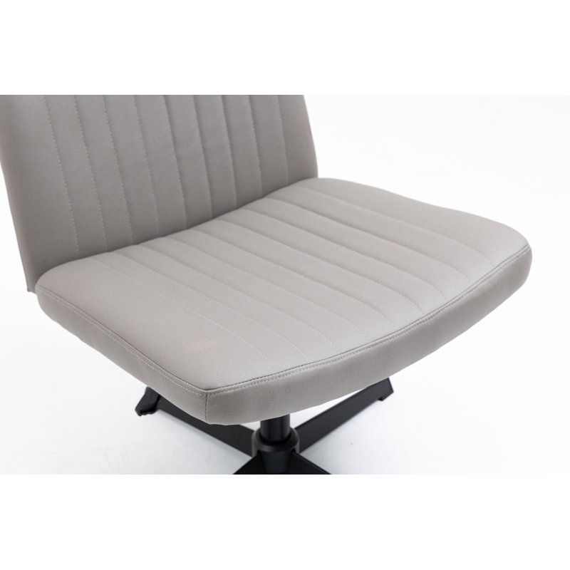 Chaise de travail en similicuir Kliem, gris