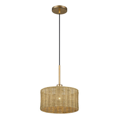 Weavington 1 Light Antique Gold Leaf Pendant