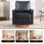 Fauteuil d'appoint pivotant rembourré avec garniture cloutée-660286748