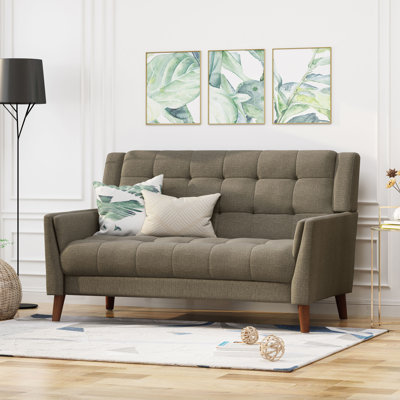 Greenmont 31.5" Square Arm Loveseat Convertible Sofa Small Love Seat Modern Sofa