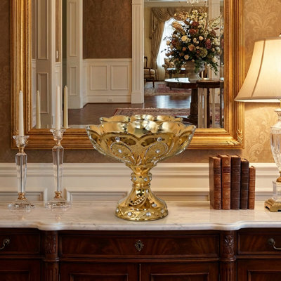 Baronville European Elegance Golden Pedestal Bowl