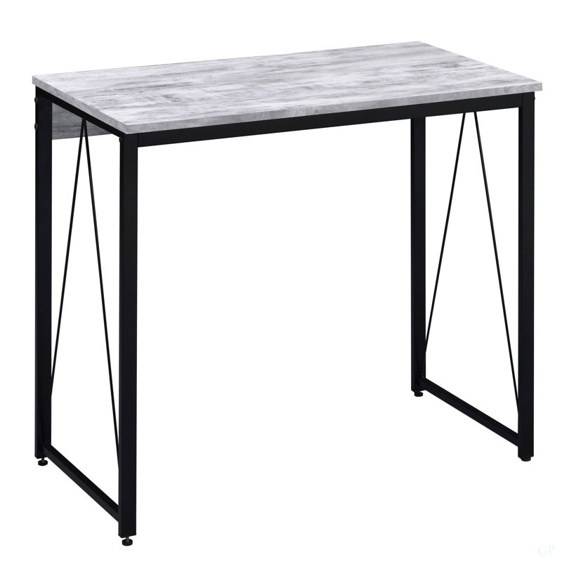 Bureau d'écriture antique blanc et noir 35,5 "avec base en métal
