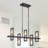 Paier 5-Light Black Linear Pendant for Kitchen Island Dining Table