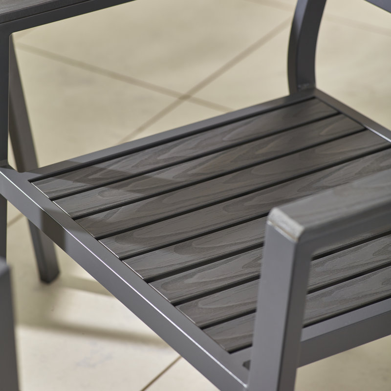 Ensemble de table de salle à manger et de chaises d'extérieur gris pour 8 personnes Loreto