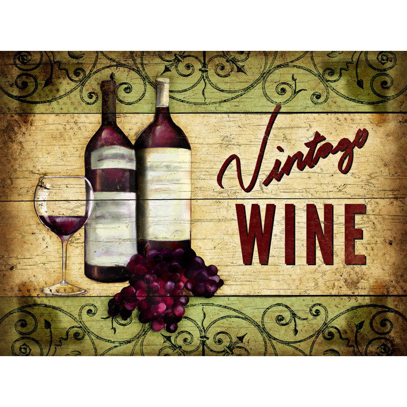 Vin rétro - impression sur toile tendue, L 16 po x H 12 po