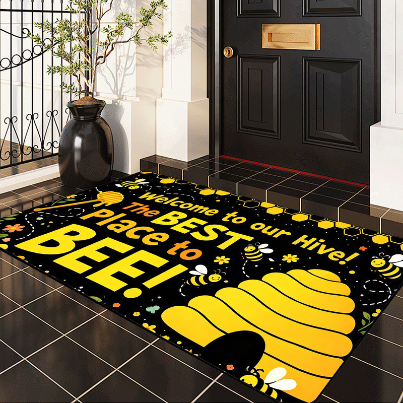  Tapis d'entrée antidérapant pour l'extérieur, 24 po x 36 po, décoratif ruche, Bee hive decorative, 24"x36"