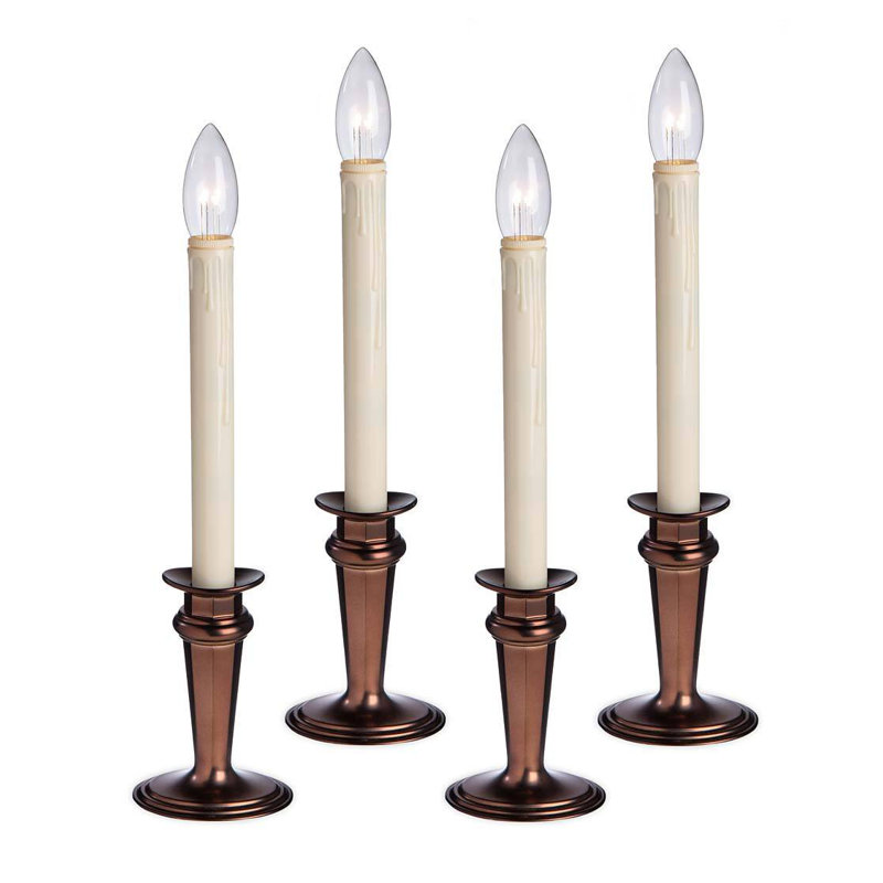Ensemble traditionnel sans flamme 4 pièces, Bronze, H 14 po x l 2,75 po x P 2,75 po, 4