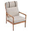 Fauteuil Mid-Century rembourré gris-2141549227