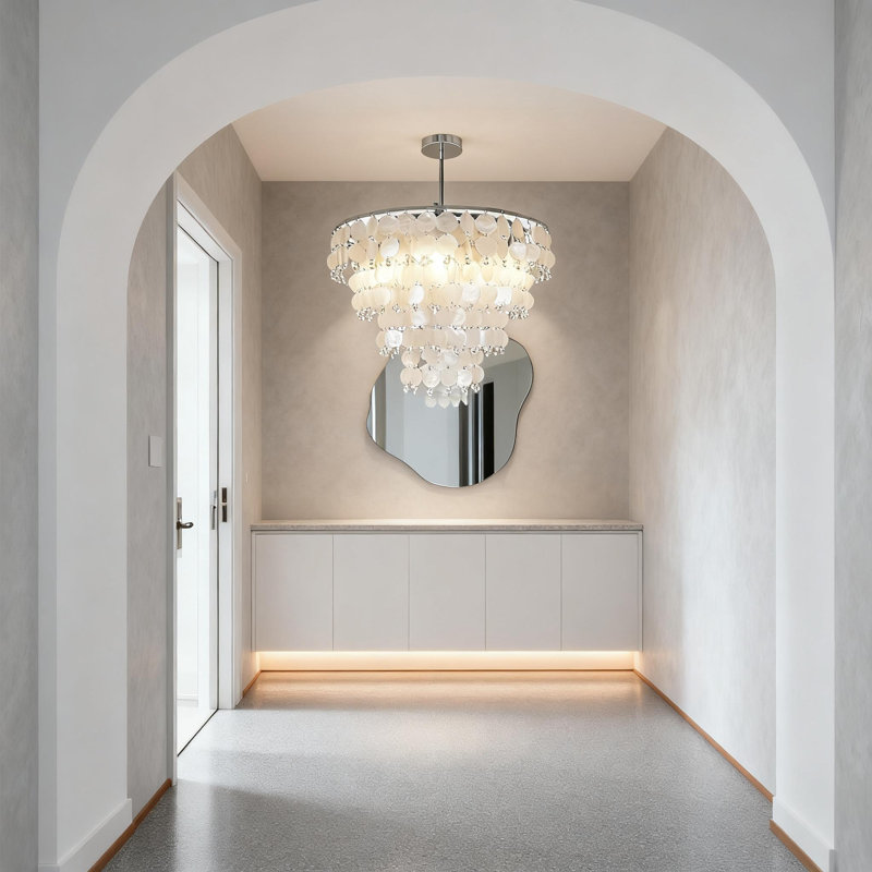 8-Light 35.4" Modern Capiz Shell Chandelier