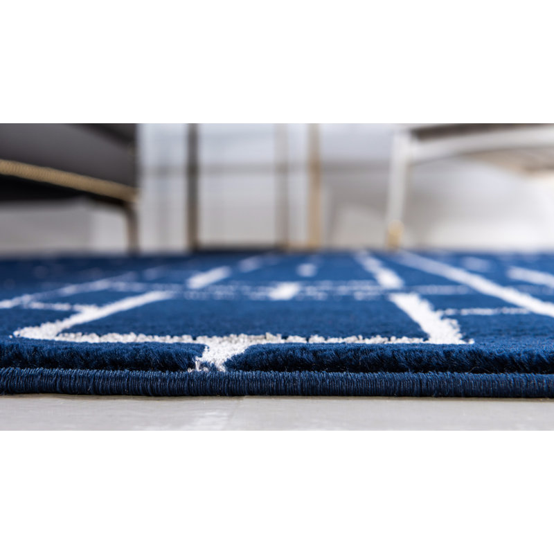 Glam Blue/White Rug, Rectangle 122 x 183cm