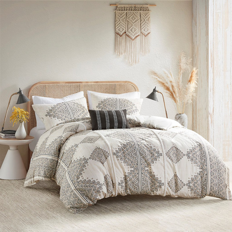 Ensemble de housse de couette en microfibre avec coussin décoratif 4 pièces Modern Modern
