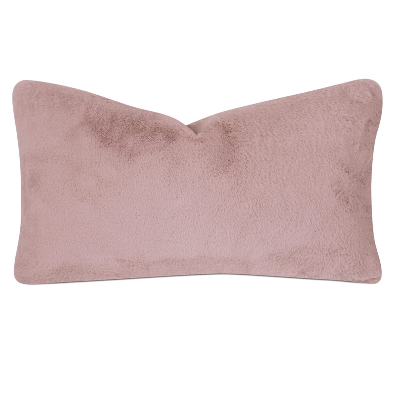 Barclay Butera Pink Faux Fur Rectangular Lumbar Pillow