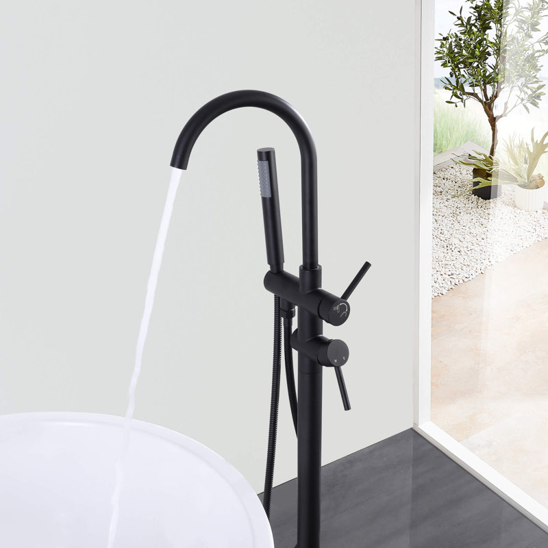 Floor Tub Filler, Matte Black