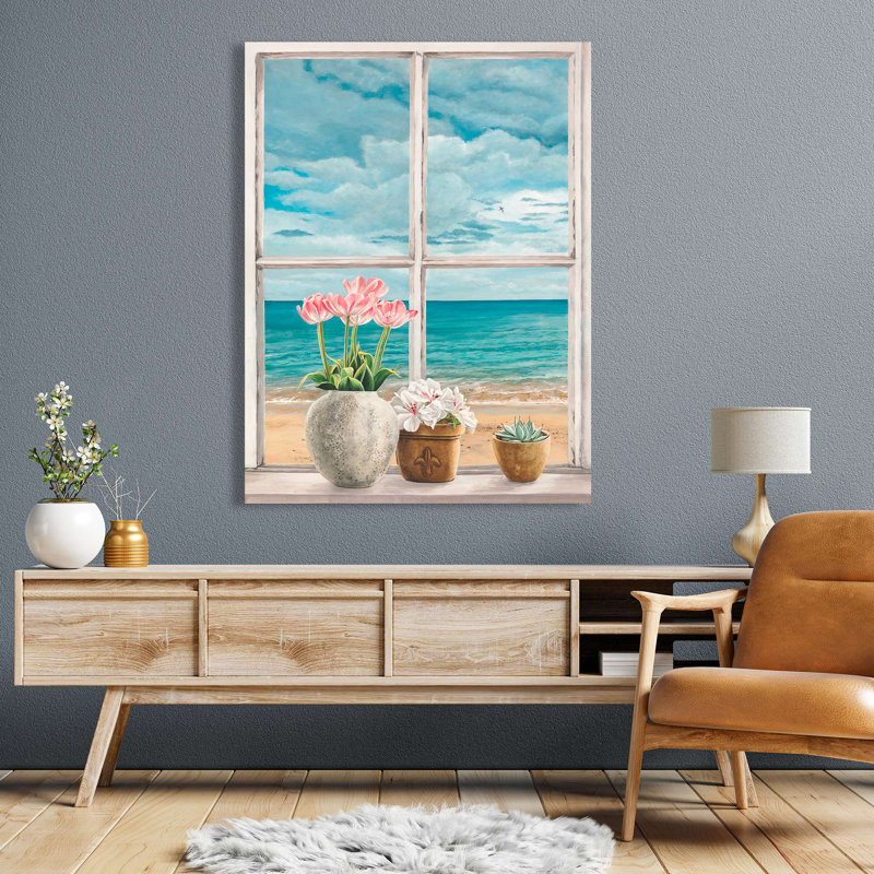Window with a View to the Sea I by Remy Dellal - Wrapped Canvas Art Prints, 100cm H x 70cm W x 4cm D
