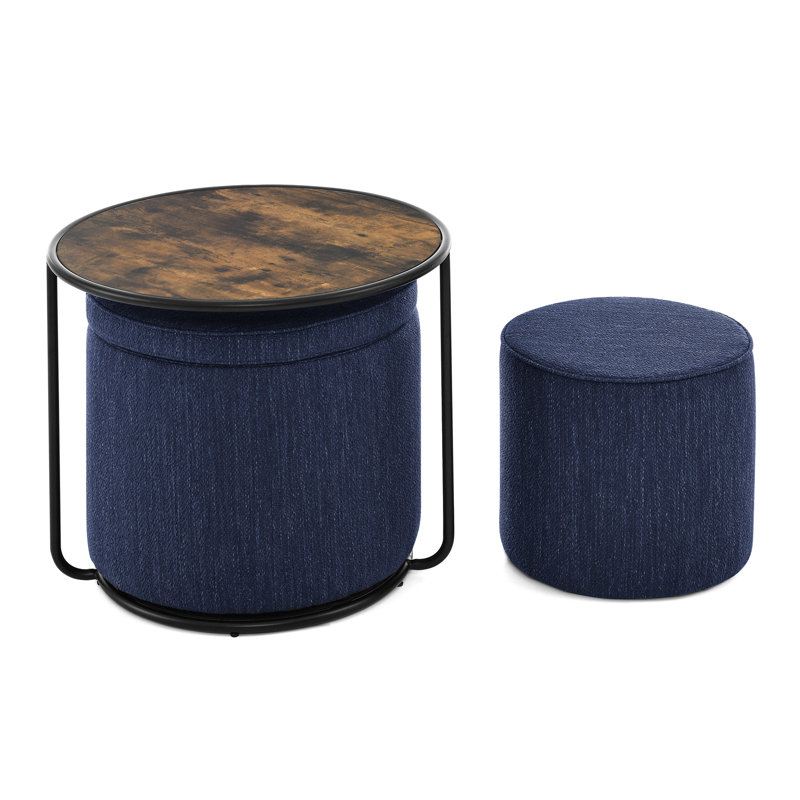 Bleu foncé et table de bureau fusionnable avec rangement et transportable, Bleu très foncé