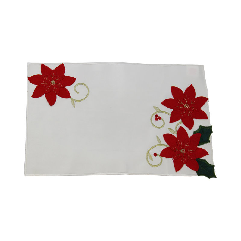 Récapitulatif de noël 18" poinsettias fêtes Puma, Ivoire