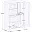 Armoire en bois, armoire de rangement autoportante avec tablettes réglables, 4 tiroirs et 1 porte