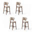 Chaise d'appoint à dossier rembourré en noyer (lot de 4)-1240159282-1240159294