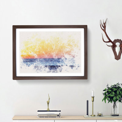 Orange Sunset Abstract - Picture Frame Graphic Art Print