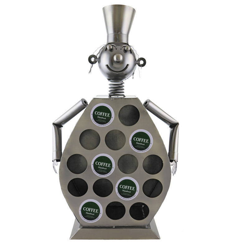 Handmade Recycled Metal Coffee Capsule Holder, 8x7x15 inches